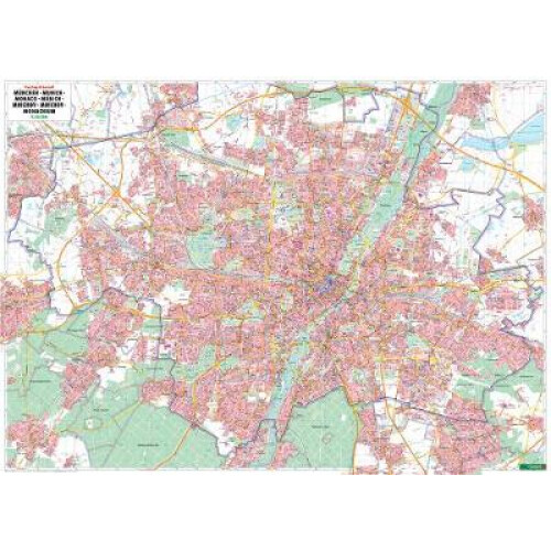 Munich, City Plan 1:22.500, metal-backed