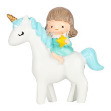 Reusable Party Decoration, DIY Cake Decorations Featuring Premium Material Resin Unicorn, Unicorn Girl Cake Topper with Bright Colors, Cute And