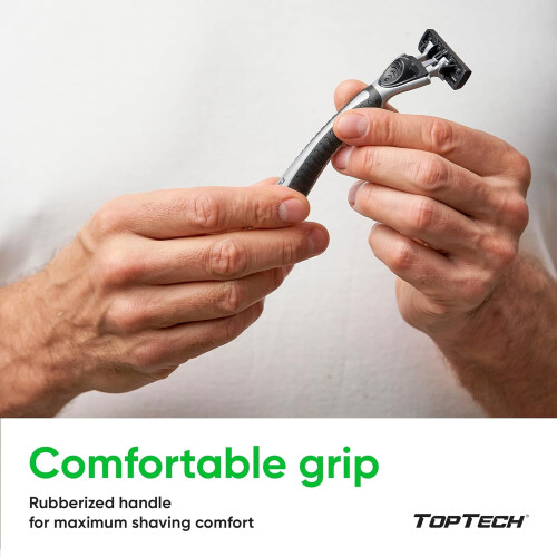 Men's Razor - Manual razor and replaceable blades - 23-blade pack (1 handle + 22 replaceable packs) 2