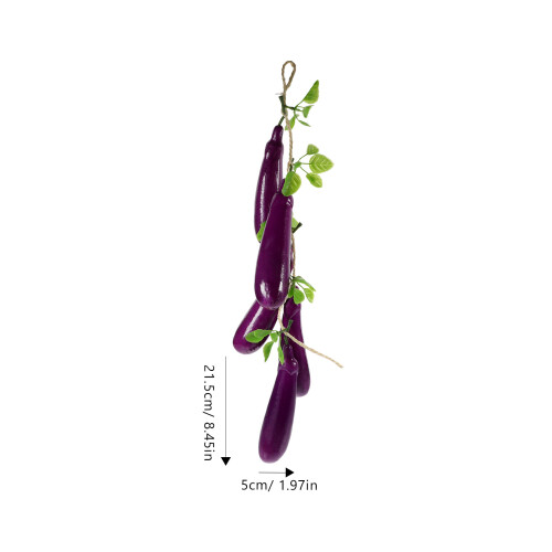 2Sets Purple Artificial Foam Eggplant Hanging Strings for Home Decor 1