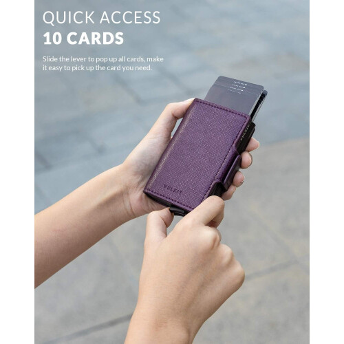 Θήκη πιστωτικής κάρτας RFID Blocking Δερμάτινη αυτόματη αναδυόμενη θήκη πορτοφολιού 1