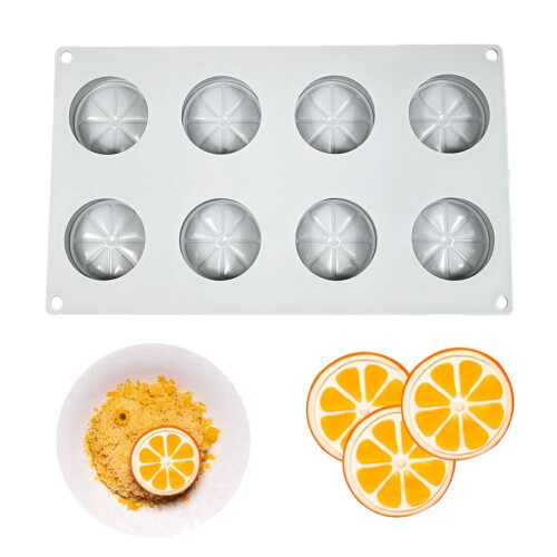 8 Cavity Lemon Silicone Mold 3D Fruit Baking Mold DIY Cake Decorating Tool Kitchen Bakeware Supply for Making Chocolate 2