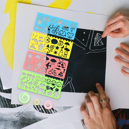 1Set Drawing Stencils for Adults Plastic Geometric Ruler for Architecture Design 2