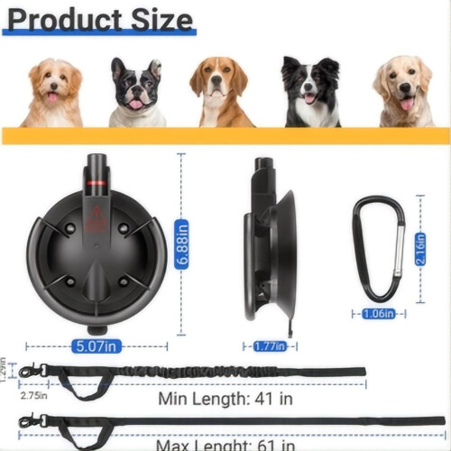 Dog Bathing Tether with Suction Cup 5.2 inch 2