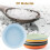 23cm Round Salad Dessert Dinner Plate Stackable Unbreakable Reusable 4Pcs Wheat Straw Dish Microwave Safe Fruit Plate for Dining 5