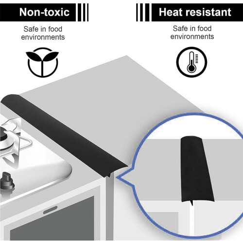 Silicone stove gap cover black 21 inch 6 pack 2