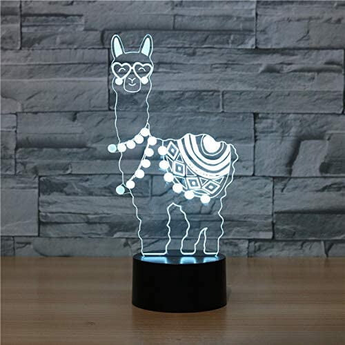 YSITIANNA3D Φωτιστικό νυκτός LED με αλπακά και τηλεχειριστήριο, 16 χρώματα, οπτική λάμπα 2