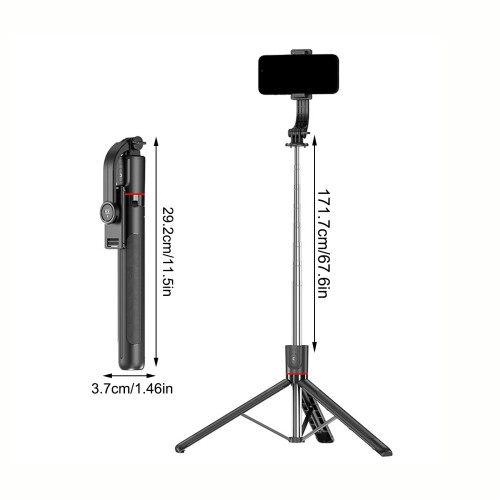 Bata Selfie Bluetooth 67" & Tripod le Cianrialtán, Rothlach 360, Cuaille Inleathnaithe do Android & iOS 2