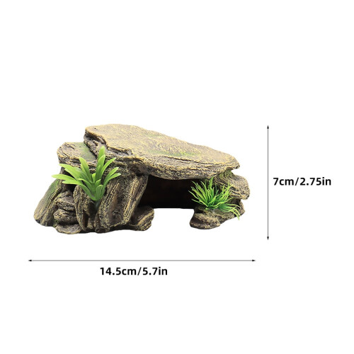 1 stk. harpiks akvariumpynt multifunksjonell akvariumdekorasjon reptilterrasse 1