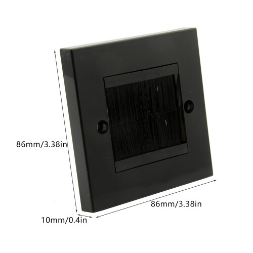 Dust Resistant Black Brush Cable Wall Plate Socket For Wires in Wall Hider Cable Access 2