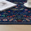 Round Rug Blue Floral Non-Slip Low-Pile 4 ft 4