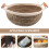 Woven Storage Basket Wicker Handle Basket Brown Straw 1Set 3