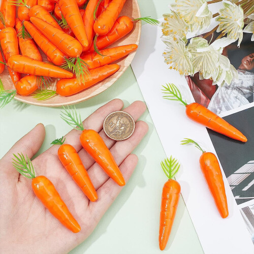 30Pcs Mini Easter Decor Carrots Realistic Fake Fruit Lifelike Carrots Simulation 1