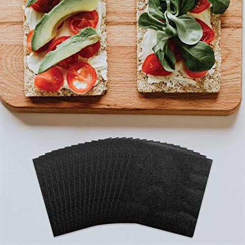 Small Beverage Napkins - 5 x 5 - Black - 50/Pack 2