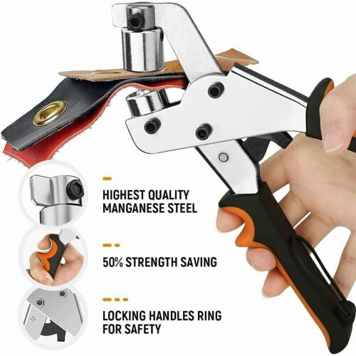 Eyelet Pliers Kit with 300 Eyelets Ø10 mm 1