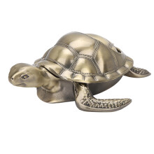 Vintage asbak in de vorm van een schildpad met deksel, gemaakt van hoogwaardige zinklegering, winddicht, geurwerend, geschikt voor binnen en buiten.