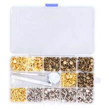 Anti Rust Rivets Double Cap Tubular Metal Studs For Leather Craft Decoration Lightweight Corrosion Resistant With Storage Box And Arc Handle Tools