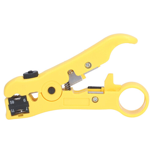 Universal Cable Stripper Lightweight Coaxial Compression Tool with Pointed Blade Design Suitable for Flat and Round Wire Stripping Including UTP STP