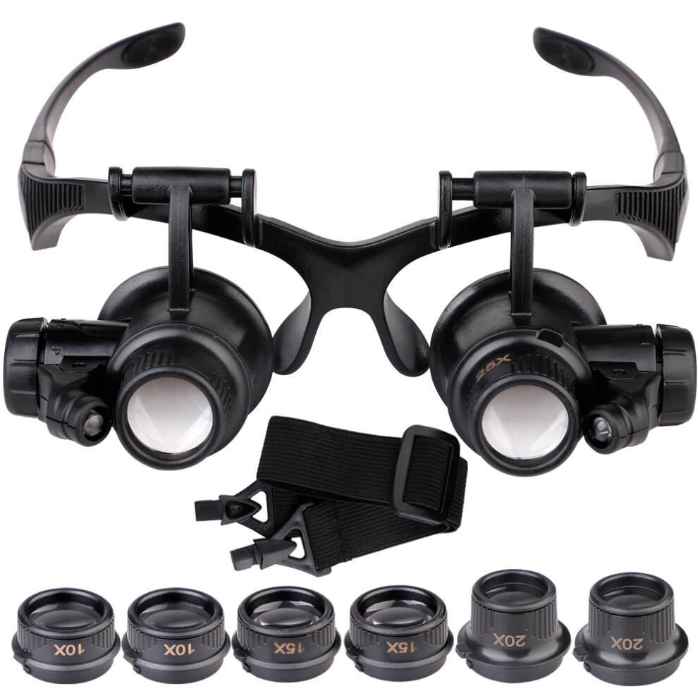 Interchangeable Lens Magnifying Glass with Detachable Bracket and Comfortable Eyeglass Frame for Mechanical Processing and Craft Enthusiasts