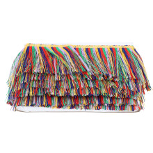 Embellishment Ribbon In Rainbow Colors For DIY Crafts Making And Furniture Decoration, Light Resistant Chainette Fringe Trim With Easy Clean Surface