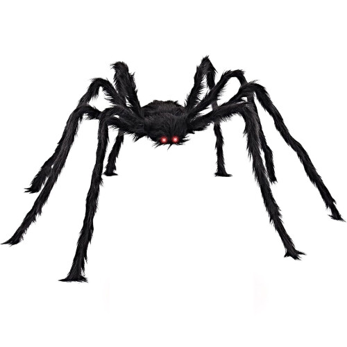 Διακόσμηση με τριχωτό ιστό αράχνης για το Halloween, γιγάντια ψεύτικα στηρίγματα 1