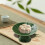 Fruit Bowl Ceramic Dessert Stand Footed Serving Platter Tableware Porcelain Cake Deep Green 6