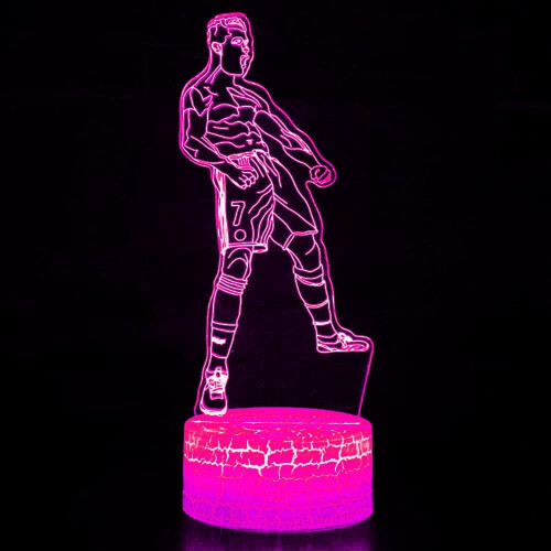 YSITIANNA3D Φωτιστικό νυκτός LED για ποδόσφαιρο, 16 χρώματα, με τροφοδοσία USB, βάση από 1