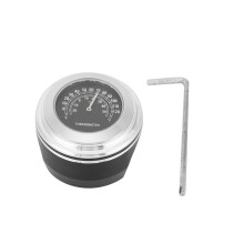 Termometru de ghidon din aliaj de aluminiu, indicator de temperatură cu cadran transparent cu lumină de noapte și construcție rezistentă la