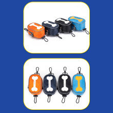 Orange Oxford Fabric Poop Bag Holder Metal Clip