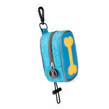 Dispenser per sacchetti per deiezioni canine in Oxford azzurro cielo con gancio metallico – Resistente e portatile