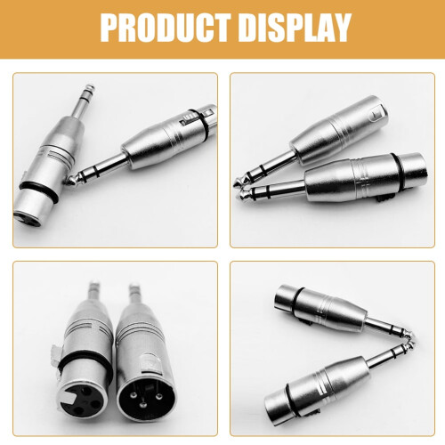 Adattatore bilanciato da TRS a XLR, 2 pezzi, 6,5 mm 2