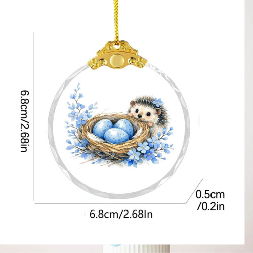 Golden Easter Glass Pendant 2D Flat Ornament 1