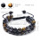 Βραχιόλι με χάντρες Tiger Eye για άνδρες, μαύρη πέτρα, ρυθμιζόμενο 3