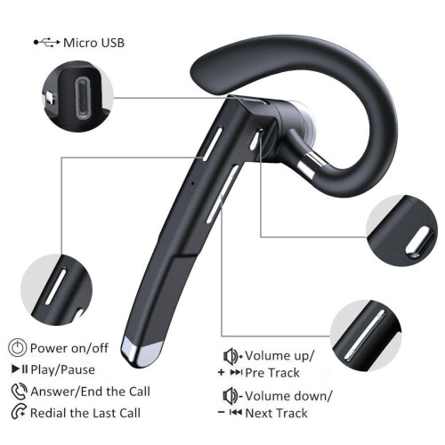 Auricolare wireless Bluetooth 5.0 con microfono, custodia di ricarica e cancellazione del rumore — Compatibile con iPhone e Android 1
