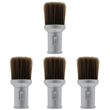 4Stk Professionelle Nackenduster Bürste Barber Haarentfernung Silber