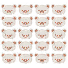 300Stk Bear Kleidungsetiketten Weiß PU Zum Von Taschen & Mützen