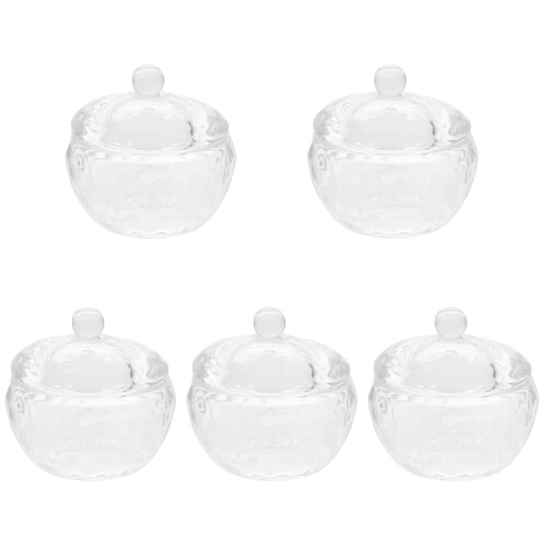5Stk Nageldish Für Nagelstudio Mit Deckel Transparent Design