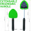 Windshield Cleaner Tool with Handle, Pivoting Triangular Head & 3 Washable Microfiber Bonnets – Car & Home Use 2