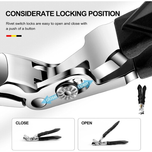 Cortador de unhas de aço inoxidável resistente com mandíbula larga e longa. 2