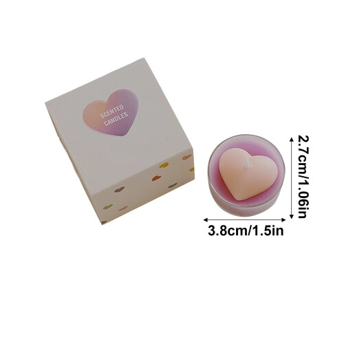 Mini hjertelys blød pink duft 1 stk. 2