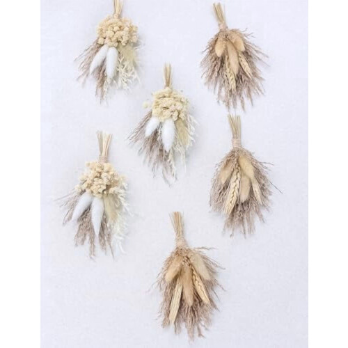 Mini bouquet de fleurs séchées grises (6 pièces) 1