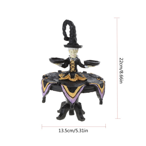 Halloween witch tabletop display stand with hat and candy 2