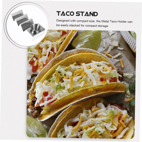 Support à tacos en acier inoxydable en forme de W, 3 grilles 1