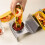 Support à tacos en acier inoxydable en forme de W, 3 grilles 3