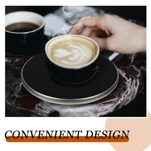 Silver Aluminum Alloy USB Cup Warmer for Home Keeps Beverages Warm with Three Temperature Settings 2