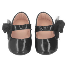 Toddler Crib Shoes Soft Sole Bowknot Lightweight Anti Slip Sole Breathable Lining Hook And Loop Design Cute Mary Jane Flats For Infants