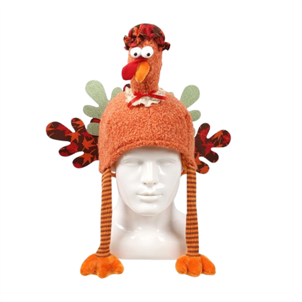 Orange (One Size, ) Thanksgiving Turkey Hat Fuzzy Party Hat Headwear Crazy Hat Costume Accessory For Men Women