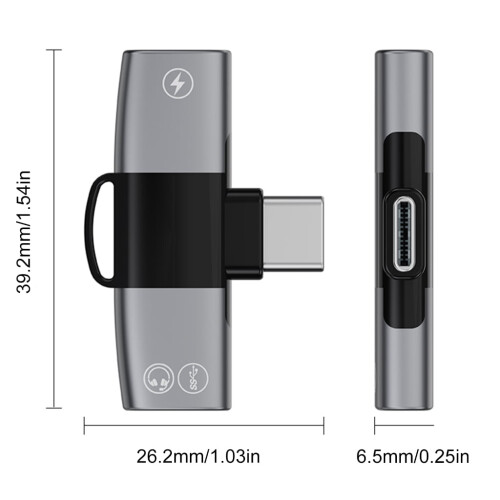 Διαχωριστής 2 σε 1 τύπου C γρήγορης φόρτισης USB C αρσενικό σε 2 USB C θηλυκό μετατροπέα 2