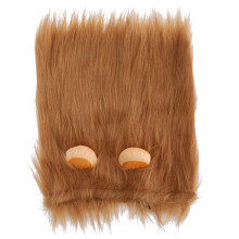Dog Lion Mane Hair Hat, Simulation Long Hair Pet Wig with Ears for Dress Up, Easy to Put on and Off Costume Accessory for Dogs, Shiny Supple