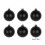 Black Christmas Ornaments Set Shatterproof Plastic 6 pcs 3